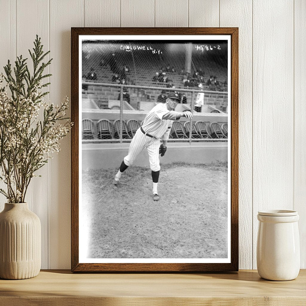 1918 New York Baseball Pitcher Ray Caldwell Moment