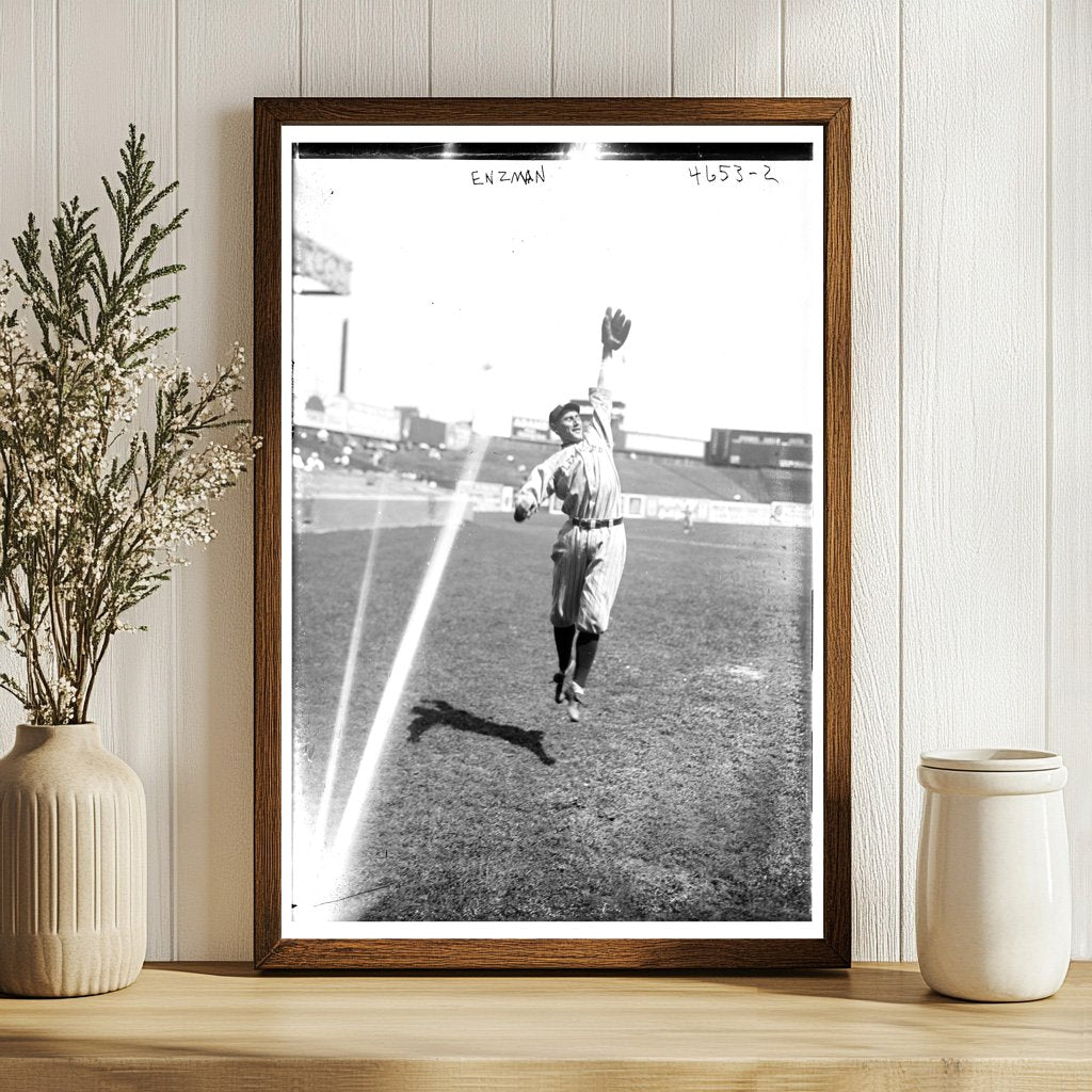 1918 Vintage Baseball Star: Johnny Enzmann in Cleveland