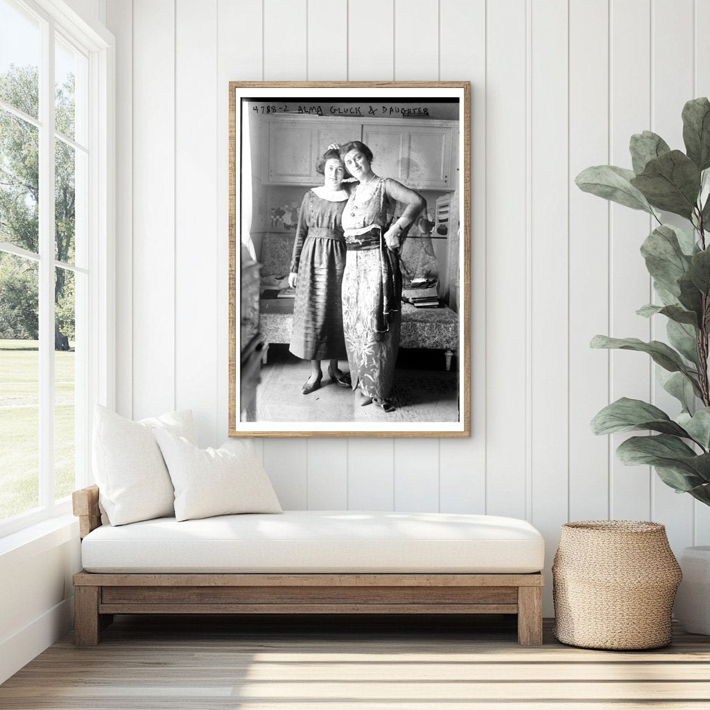 1920s Portrait of Soprano Alma Gluck with Daughter