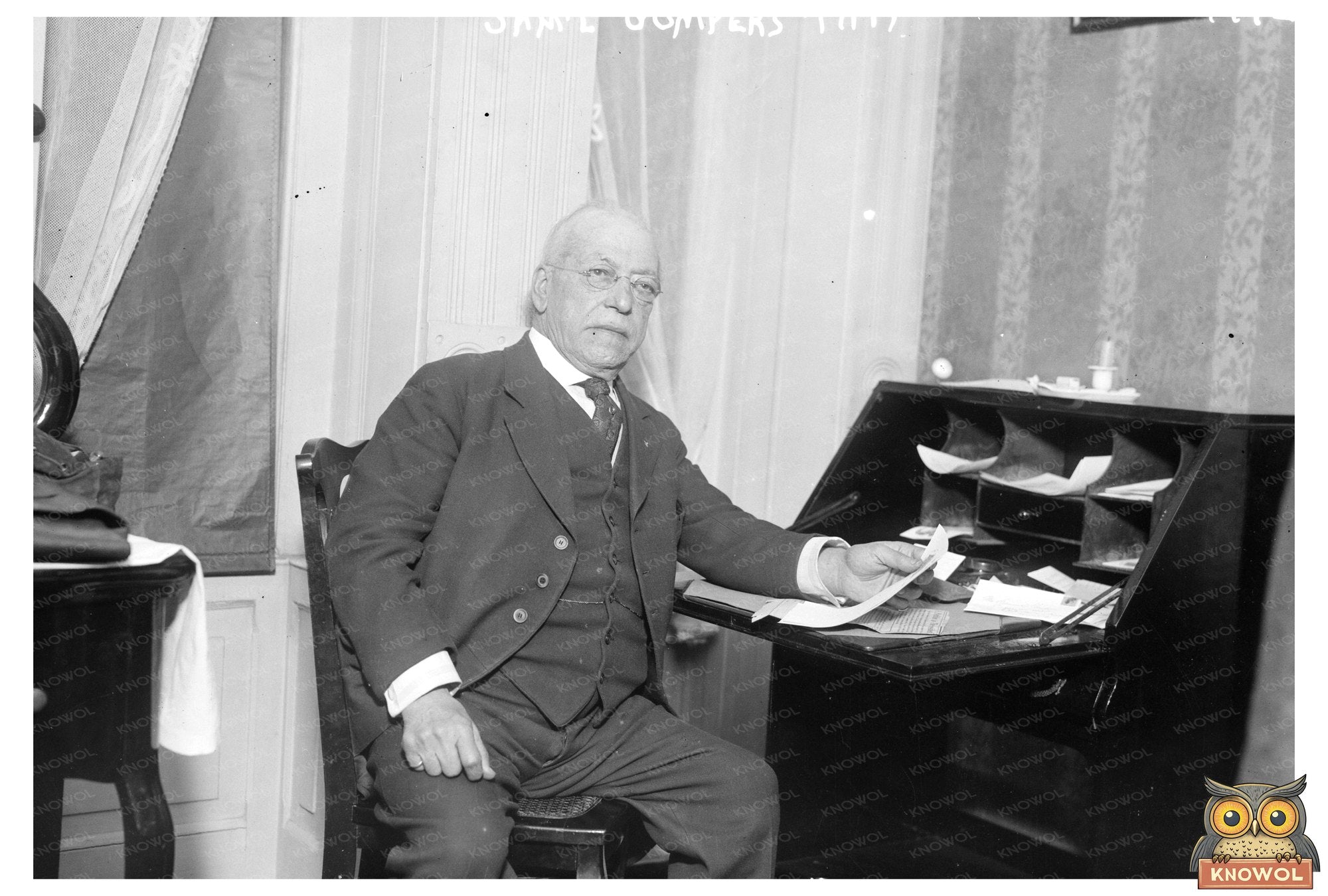 Labor Leader Samuel Gompers in Historic Portrait