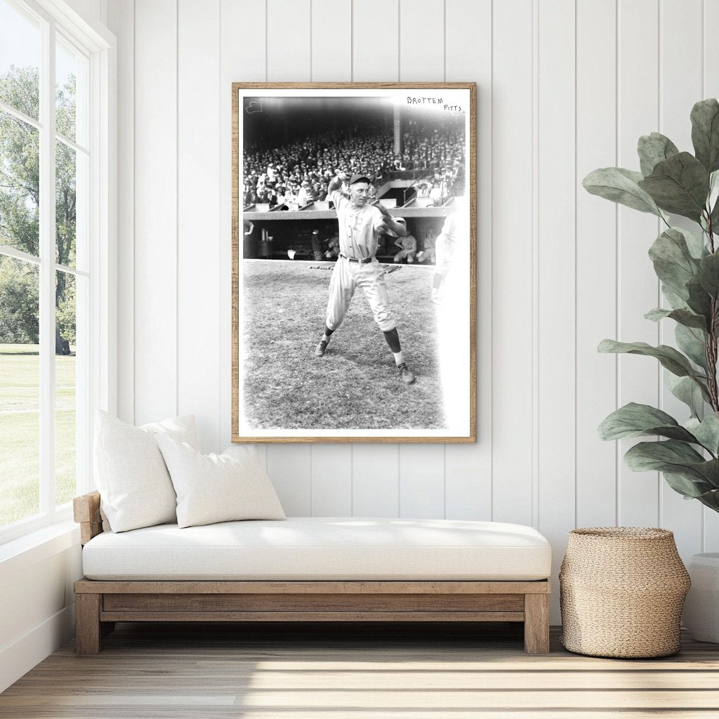 1921 Pittsburgh NL Baseball Star in Action