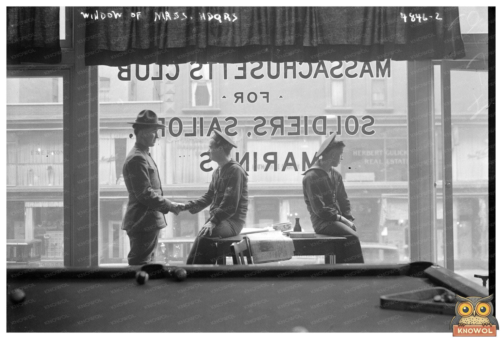 Historic Massachusetts HQ Window from WWI Era