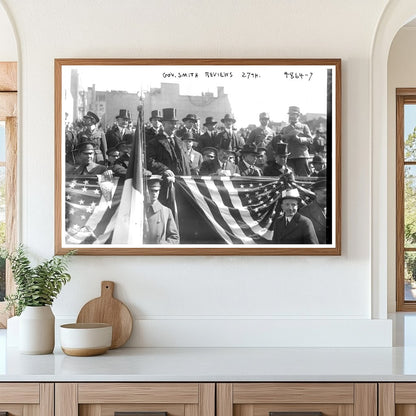 Governor Smith Evaluates Brave 27th Unit, 1919