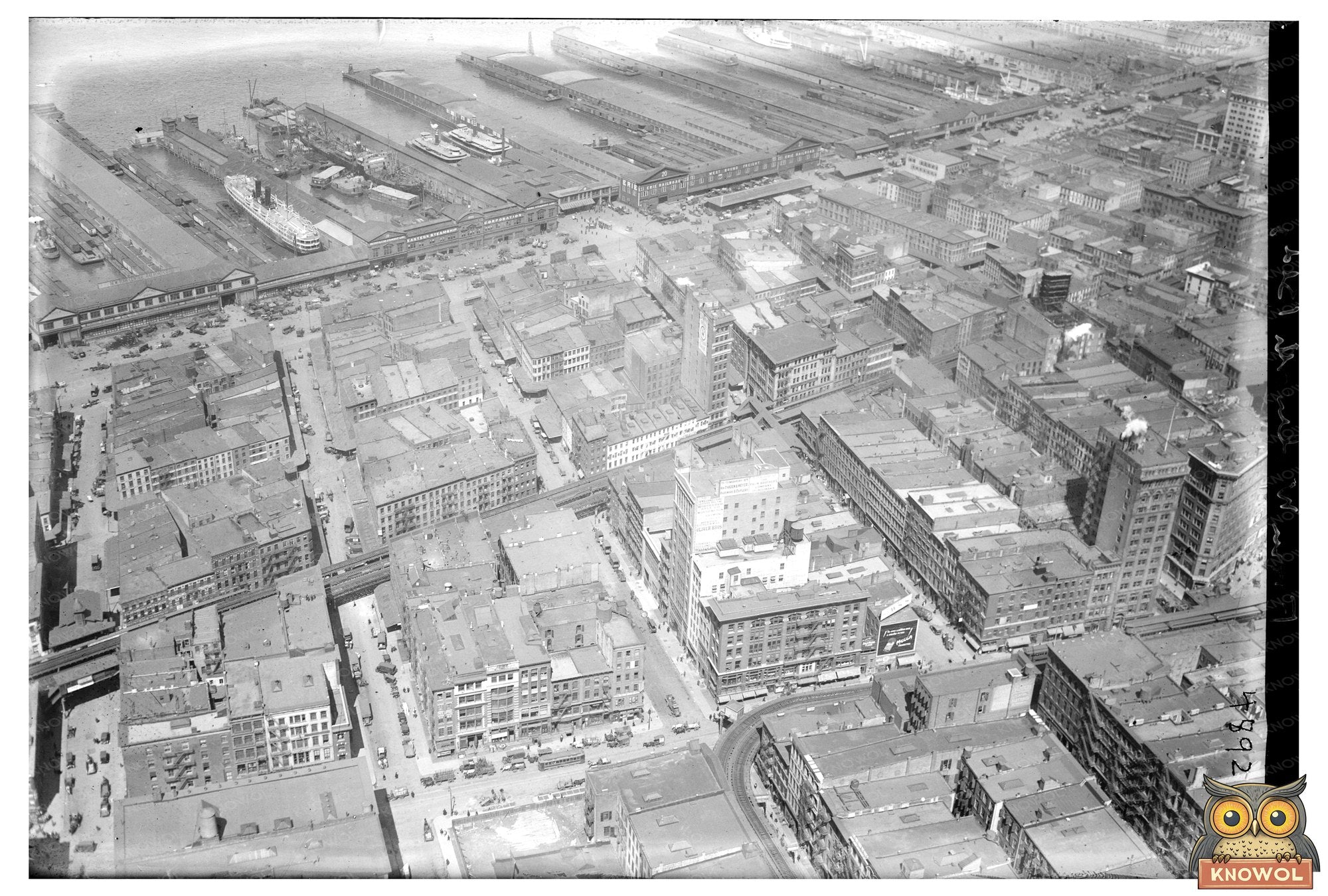 Elevated Cityscape: New York Skyline Circa 1920