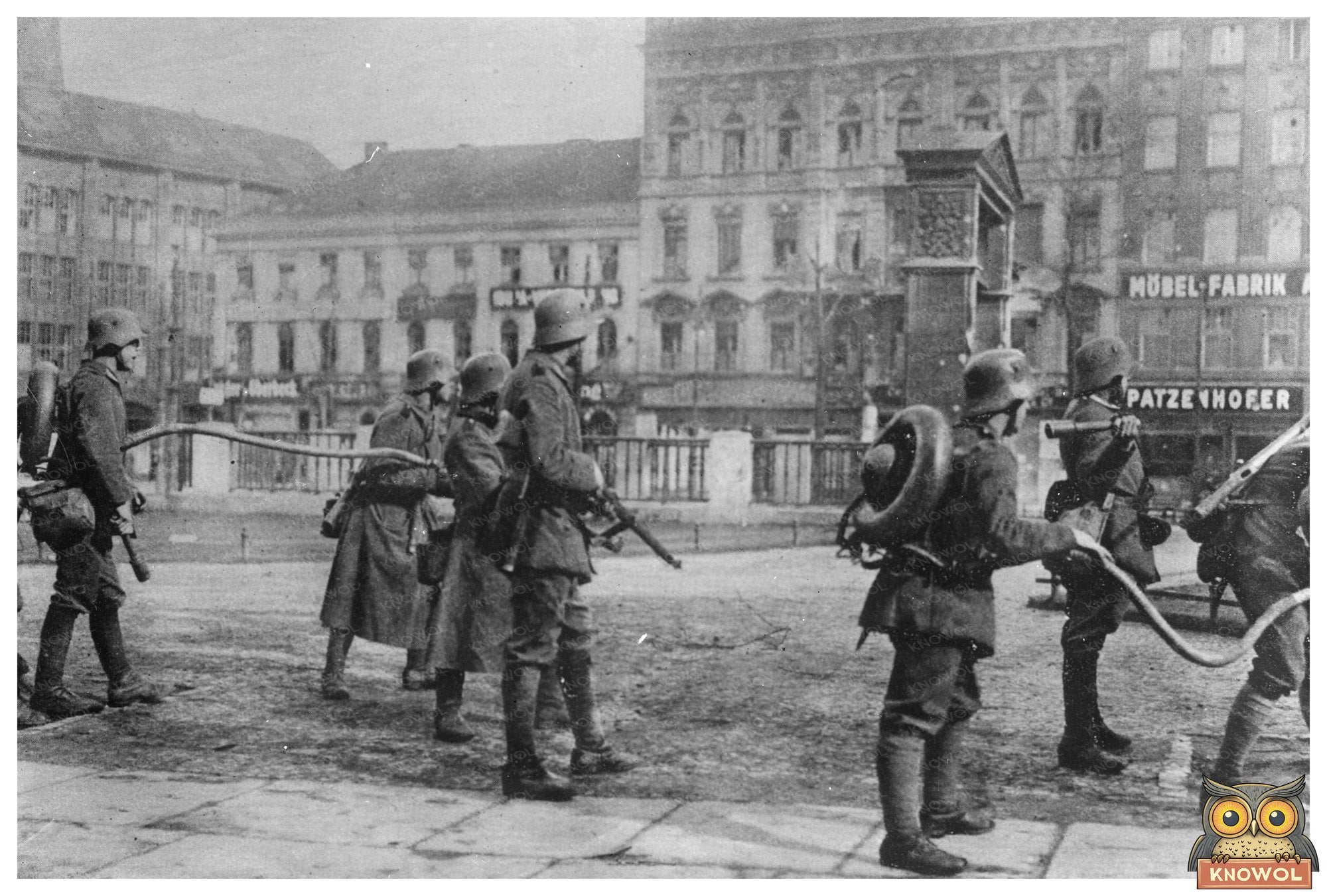 1919 Berlin: Military Flame-Thrower Unit in Action