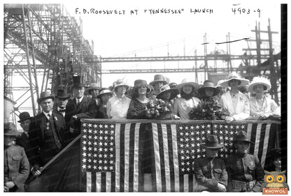 Historic Launch of USS Tennessee Battleship, 1919
