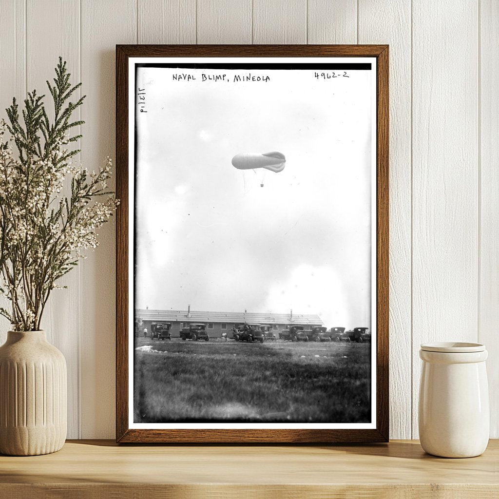 Historic 1919 Naval Blimp Tethered in Mineola