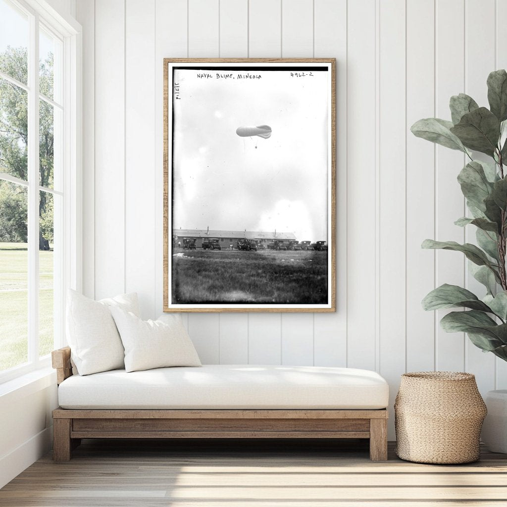 Historic 1919 Naval Blimp Tethered in Mineola