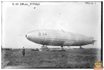 Historic 1919 R-34 Airship Moored After Epic Voyage