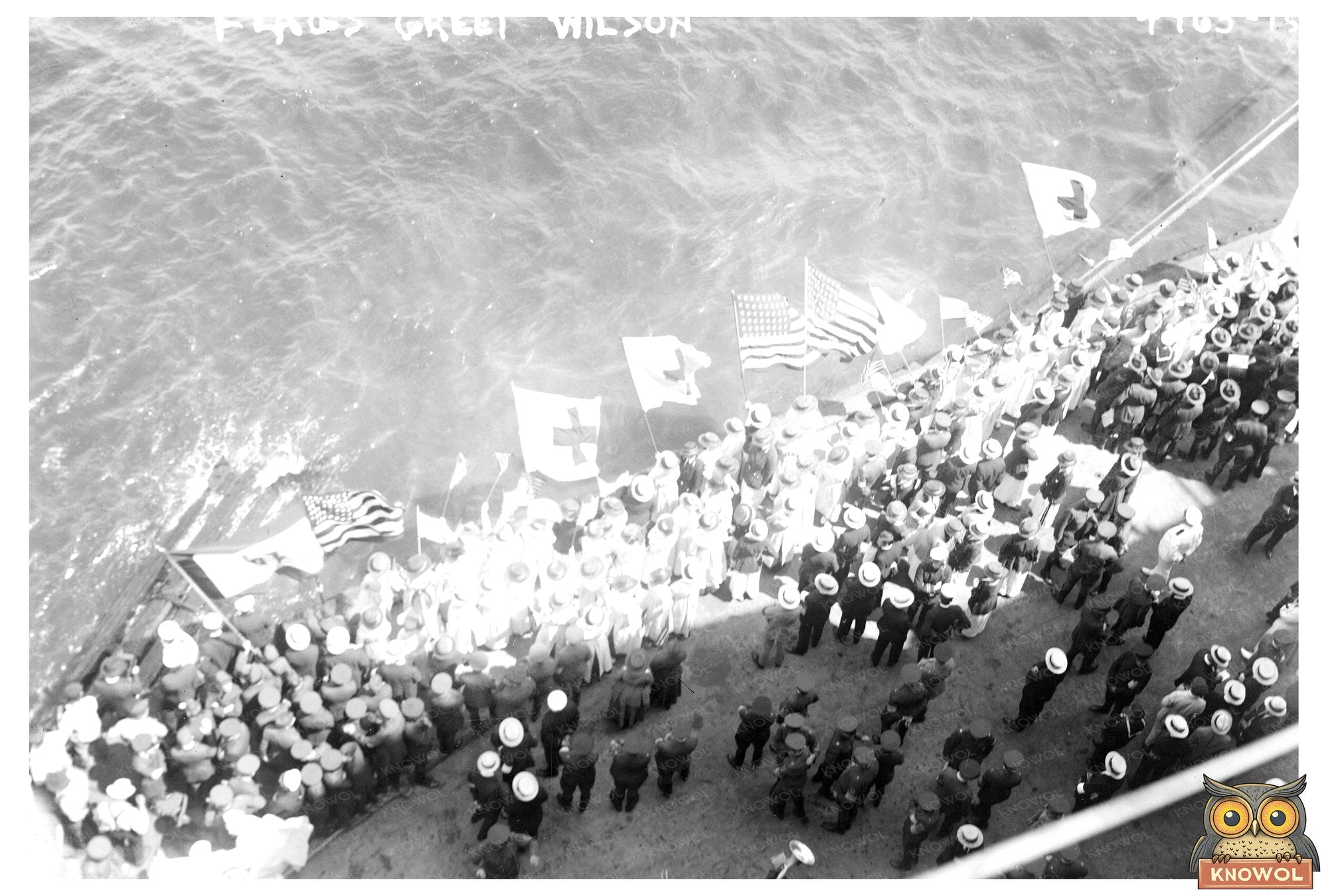 Patriotic Display: Flags Welcoming President Wilson