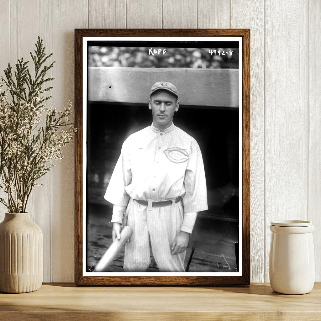 1919 Cincinnati Reds Star Larry Kopf on Field