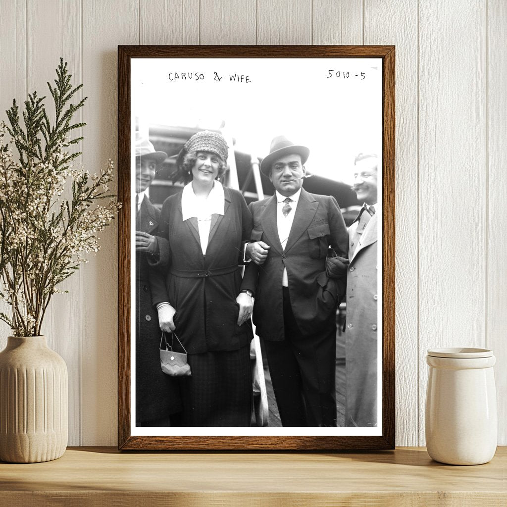 Enchanting Portrait of Caruso with His Beloved Wife