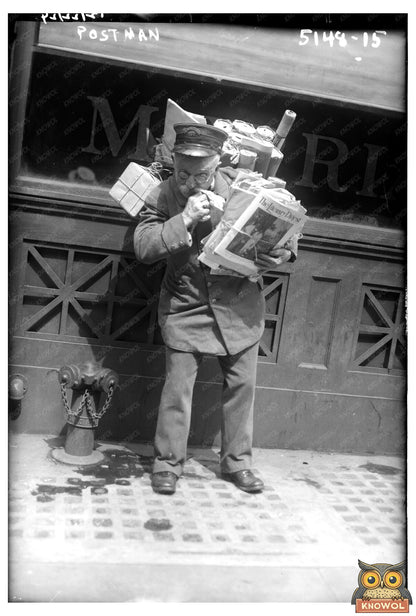 1920s Postman Delivering Letters in Vintage America