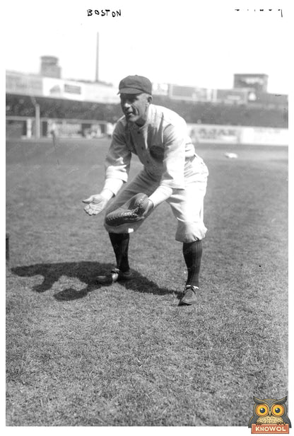 1920 Boston NL Baseball Star: Art Wilson in Action