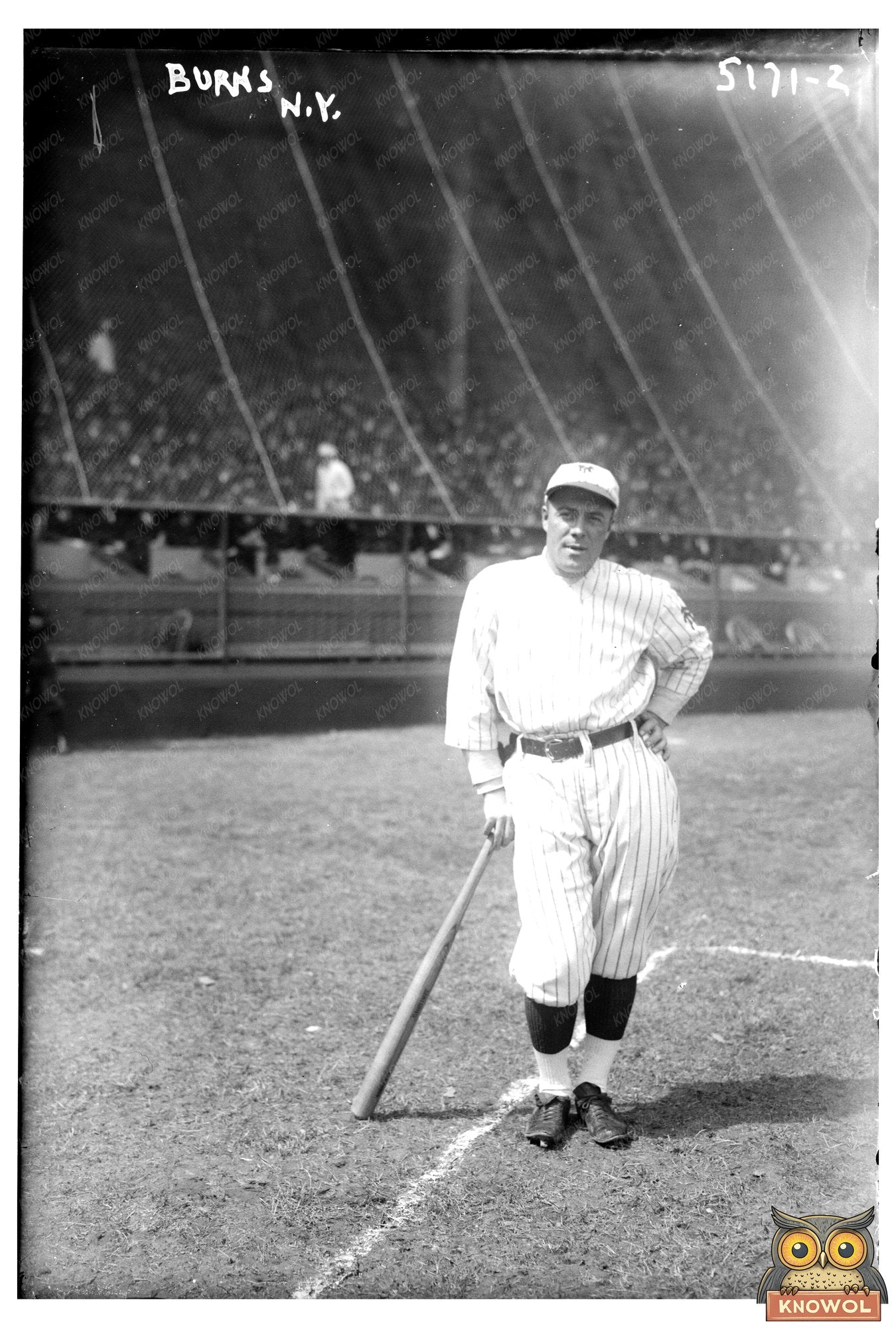 1921 New York NL Baseball Star George J. Burns Action Shot