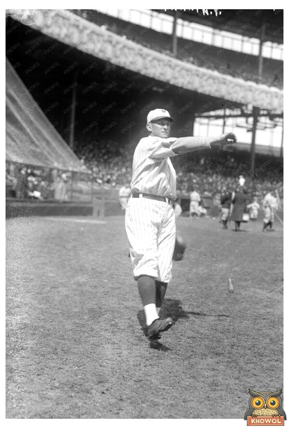 1920 Glass Negative of New York NL Pitcher in Action
