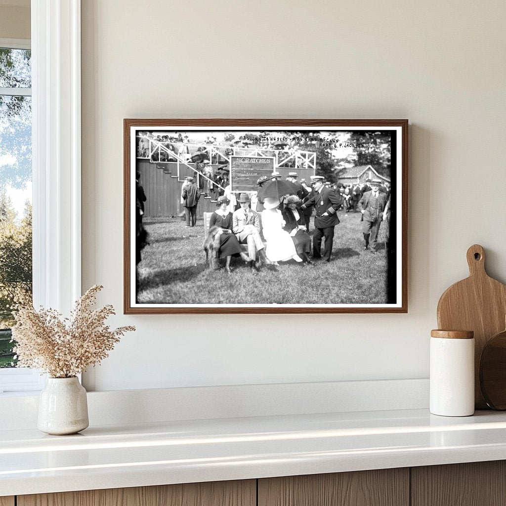 1920s Social Gathering: Ladies and Captain Posed Together