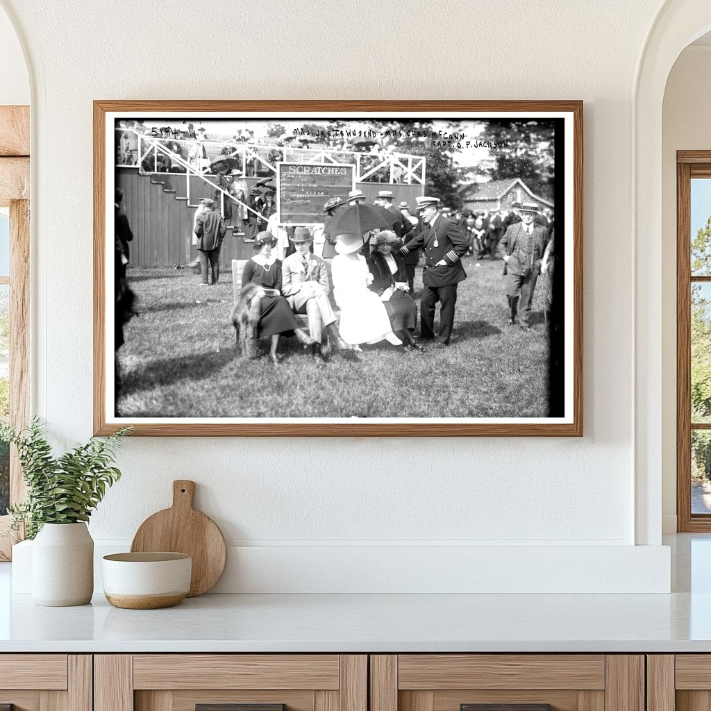 1920s Social Gathering: Ladies and Captain Posed Together