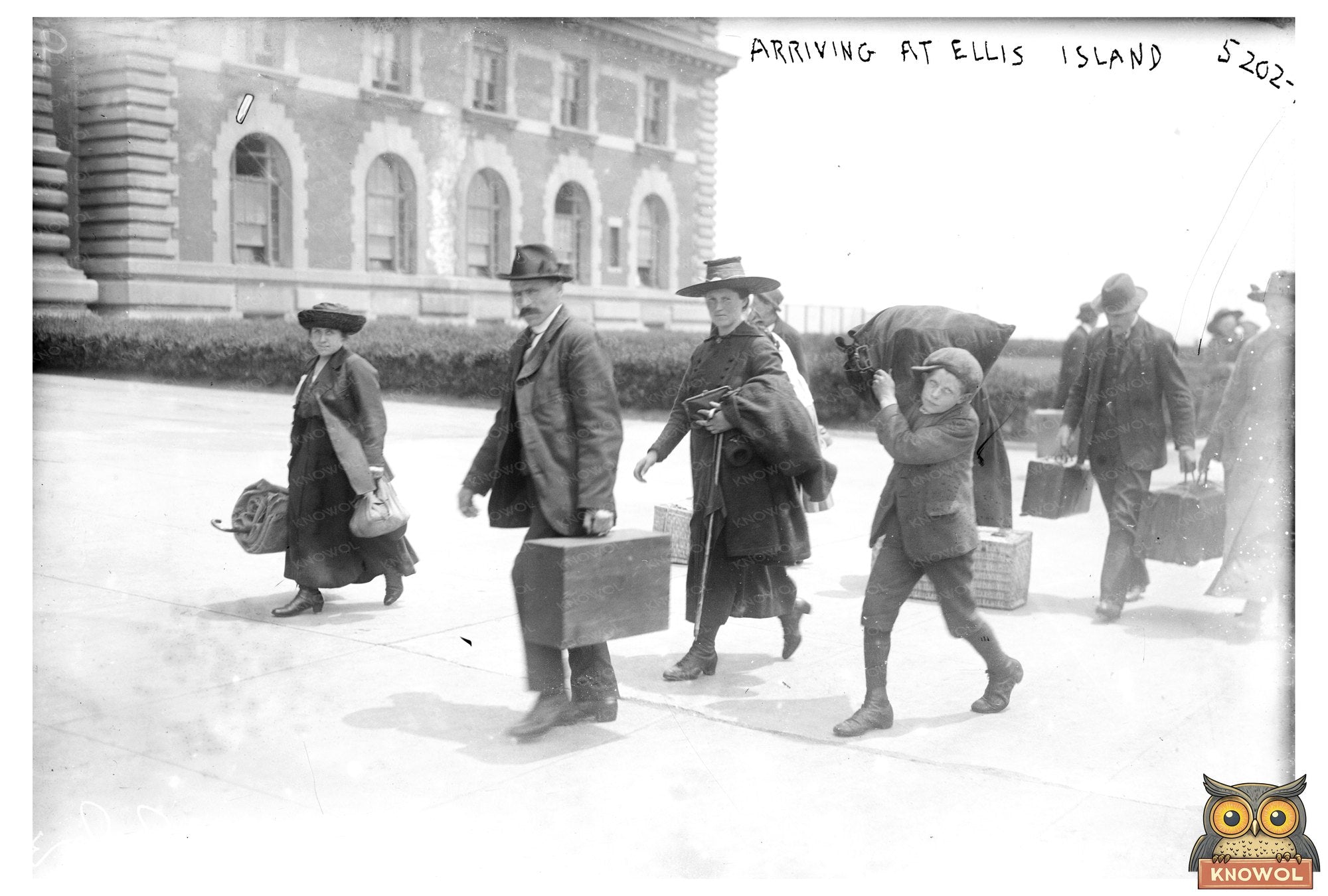 Hopeful Immigrants Arrive at Ellis Island, 1915-1920