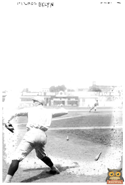 1920 Brooklyn Baseball Star: Bill McCabe in Action
