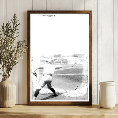 1920 Brooklyn Baseball Star: Bill McCabe in Action