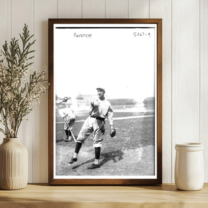 1920 Brooklyn Baseball Star: Ed Konetchy Action Shot