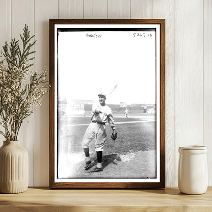 1920 Brooklyn NL Baseball Star First Baseman Action Shot