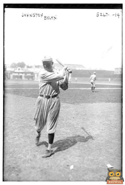 1922 Brooklyn Baseball Star: Jimmy Johnston in Action