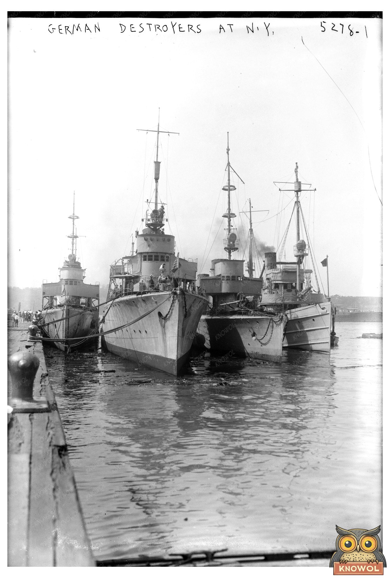 Historic German Destroyers Docked in New York, 1920