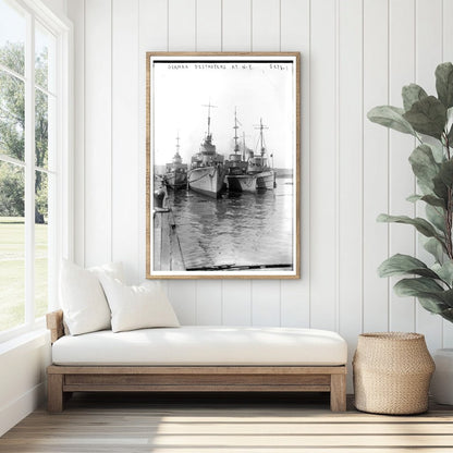 Historic German Destroyers Docked in New York, 1920