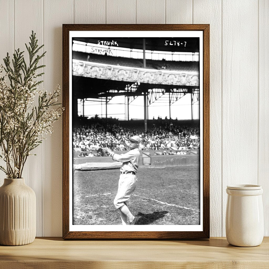 1920 Chicago Baseball Star: Amos Strunk in Action