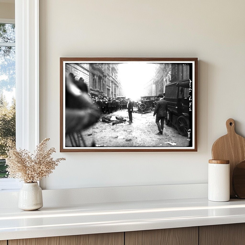 Historic 1920 Wall St. Bombing Scene Photograph