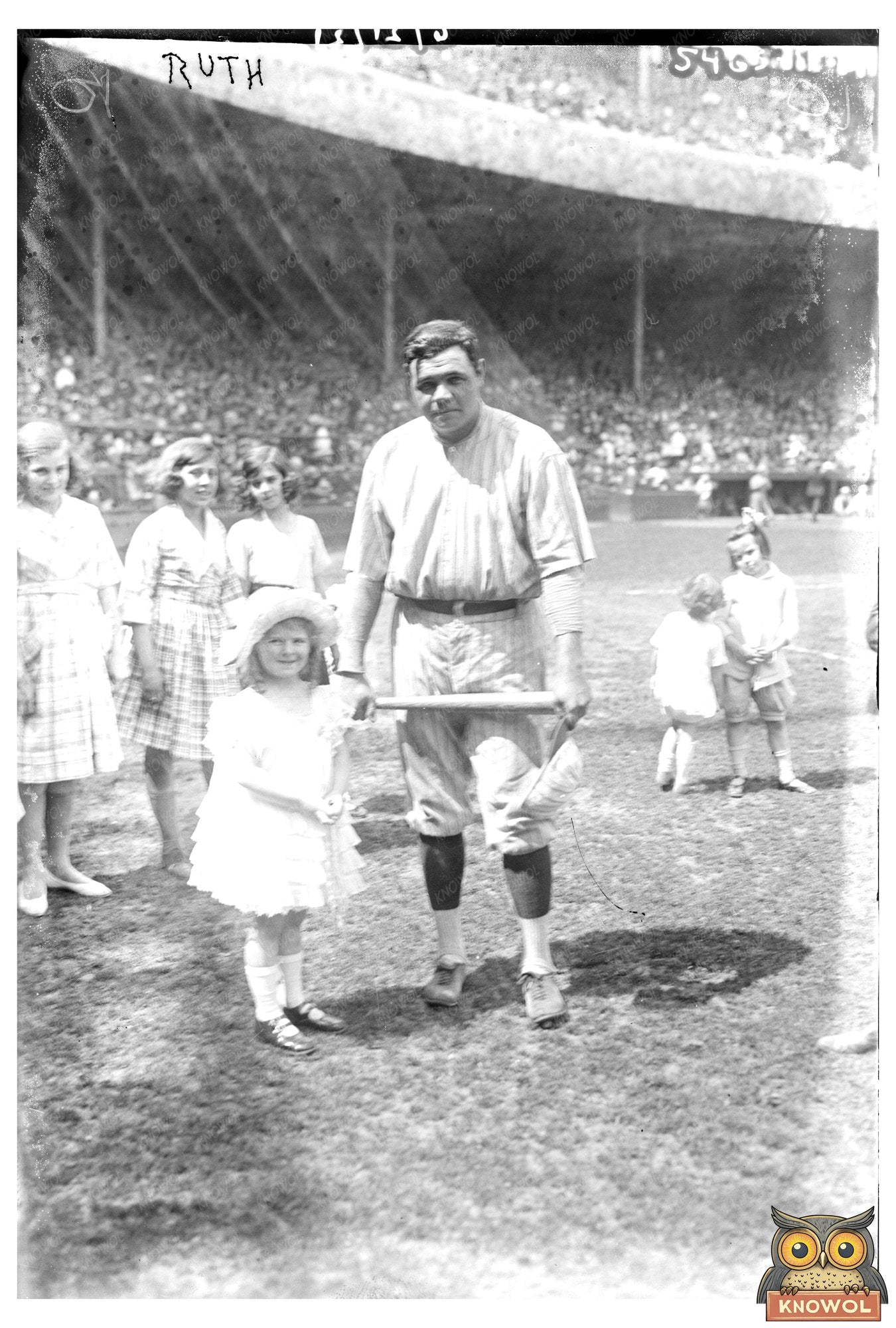 Babe Ruth: Baseball Legend in 1921 Action Shot