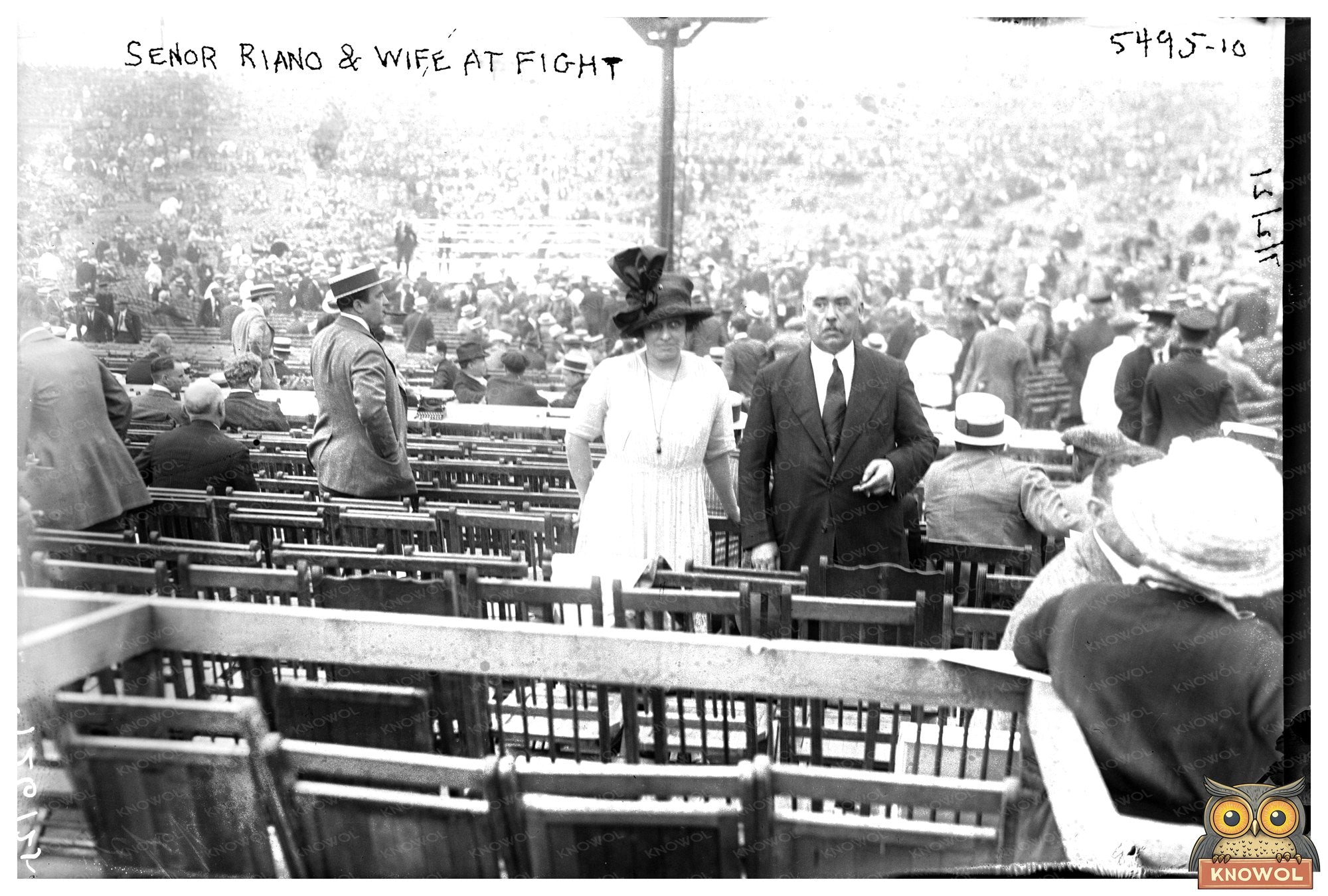 1921 Boxing Match: Senor Riano and Wife in Attendance