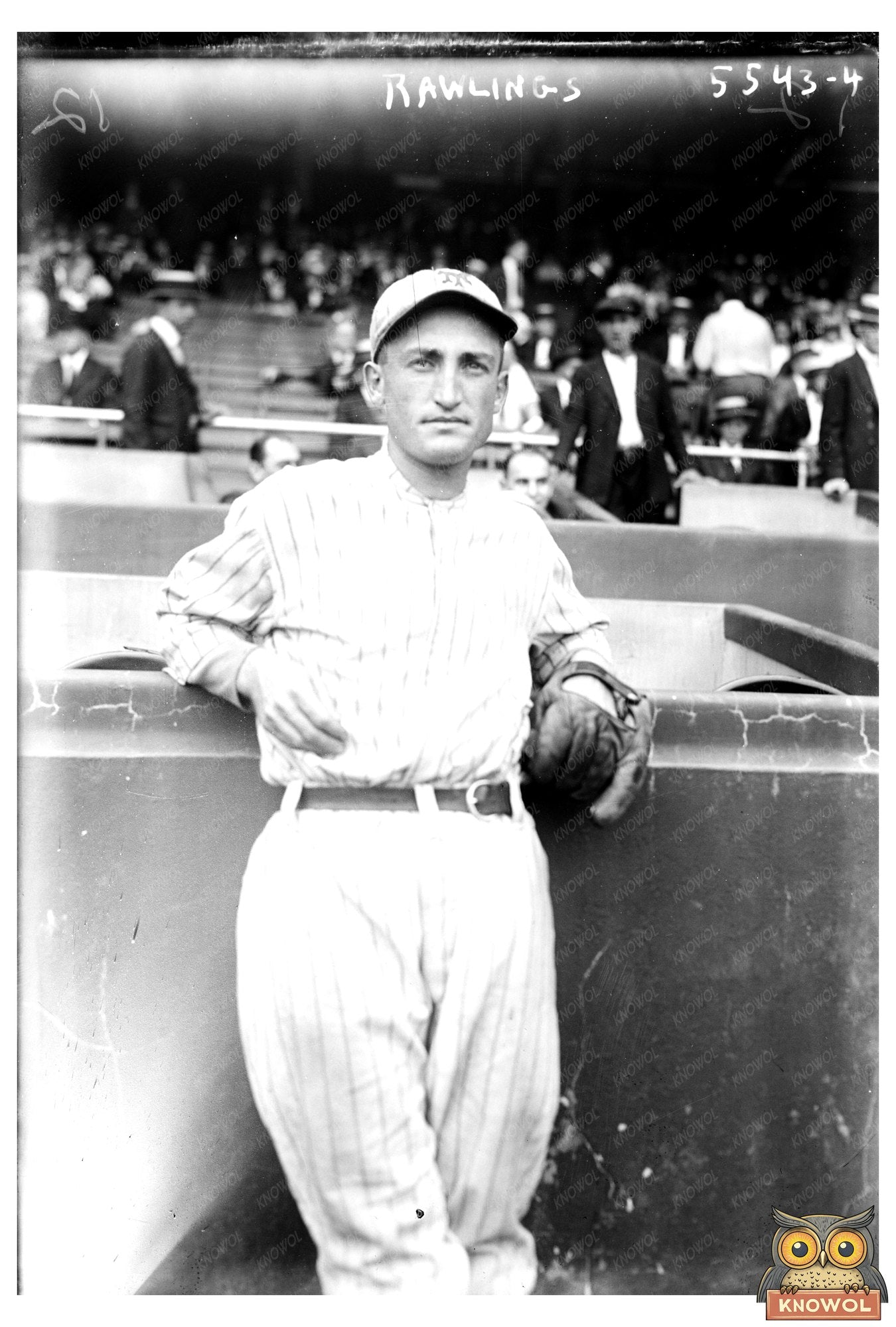 1921 Baseball Star Johnny Rawlings in Action