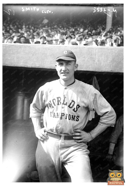 1921 Cleveland Baseball Star Elmer Smith in Action