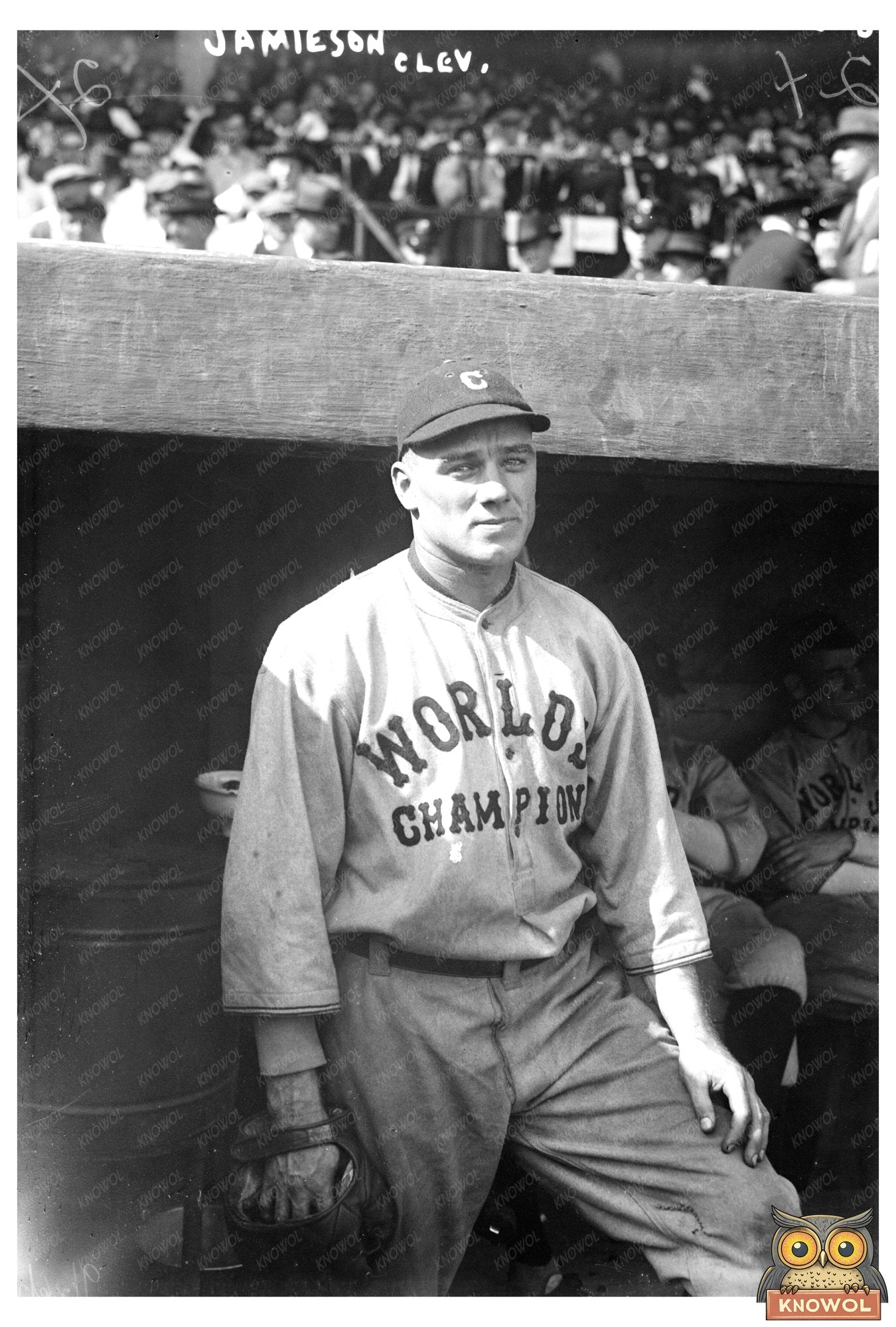 1921 Cleveland Indians Outfielder in Action