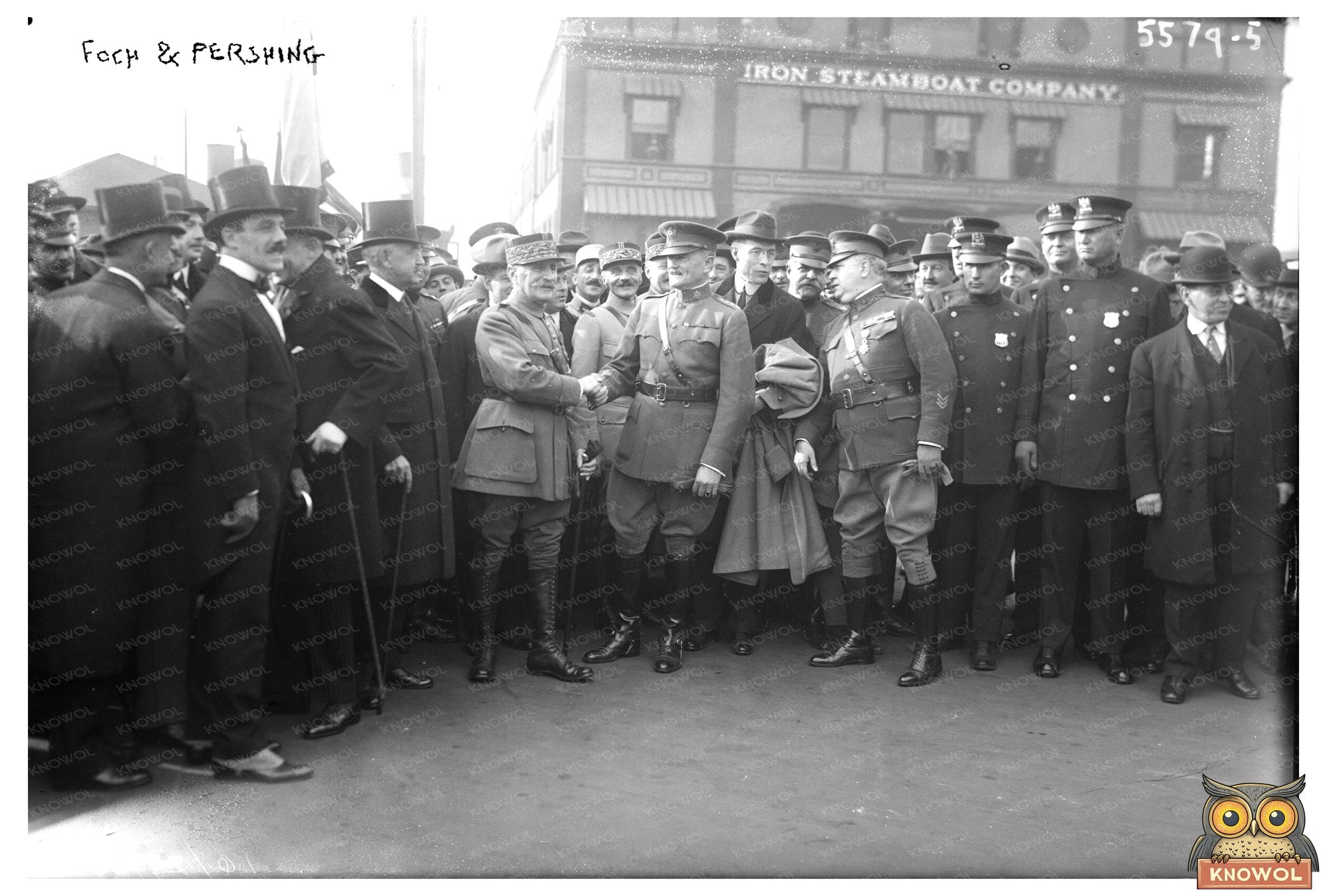 Historic Meeting of Allied Generals Foch & Pershing