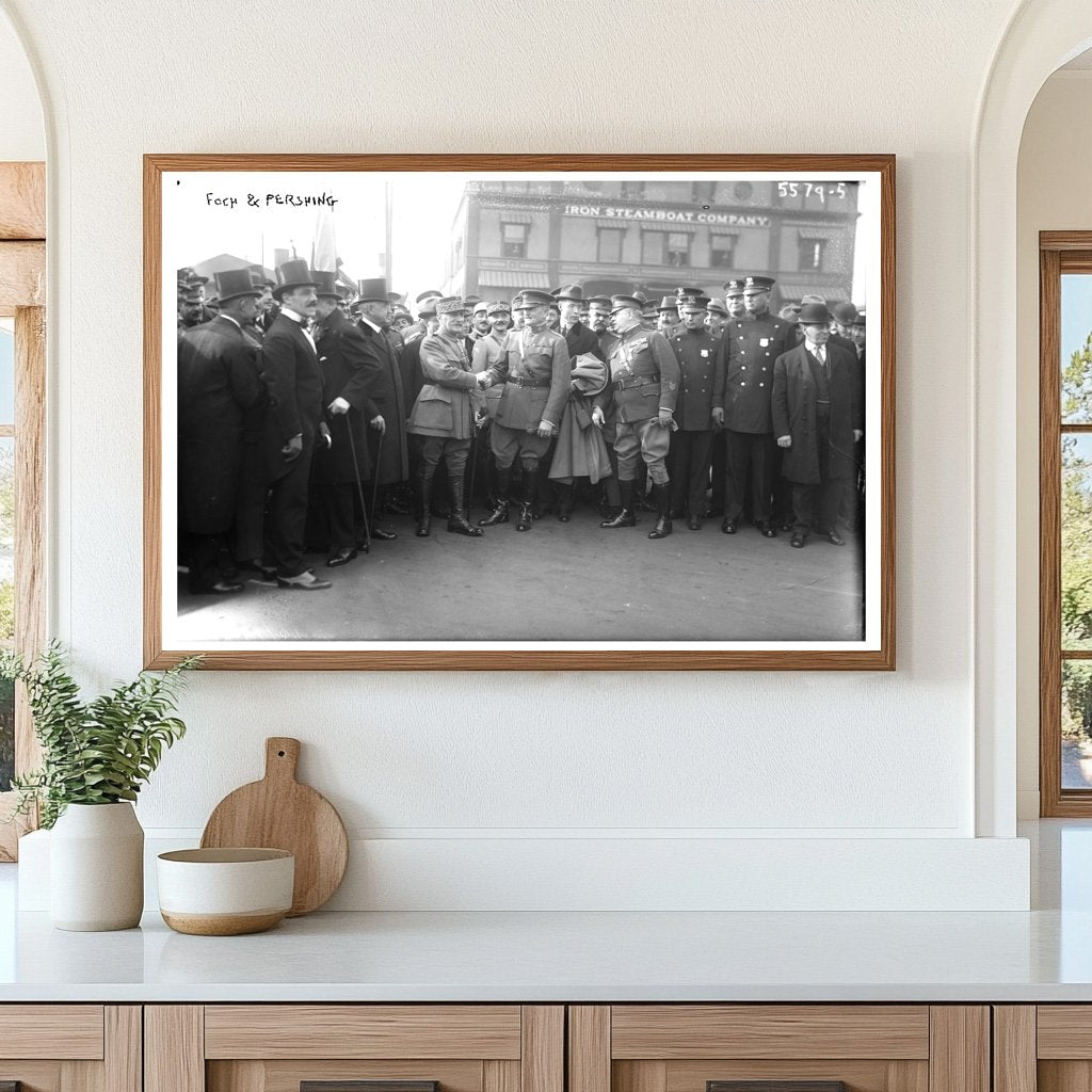 Historic Meeting of Allied Generals Foch & Pershing
