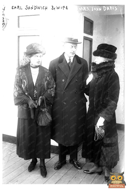 1921 Snapshot of Earl Sandwich and His Beloved Wife