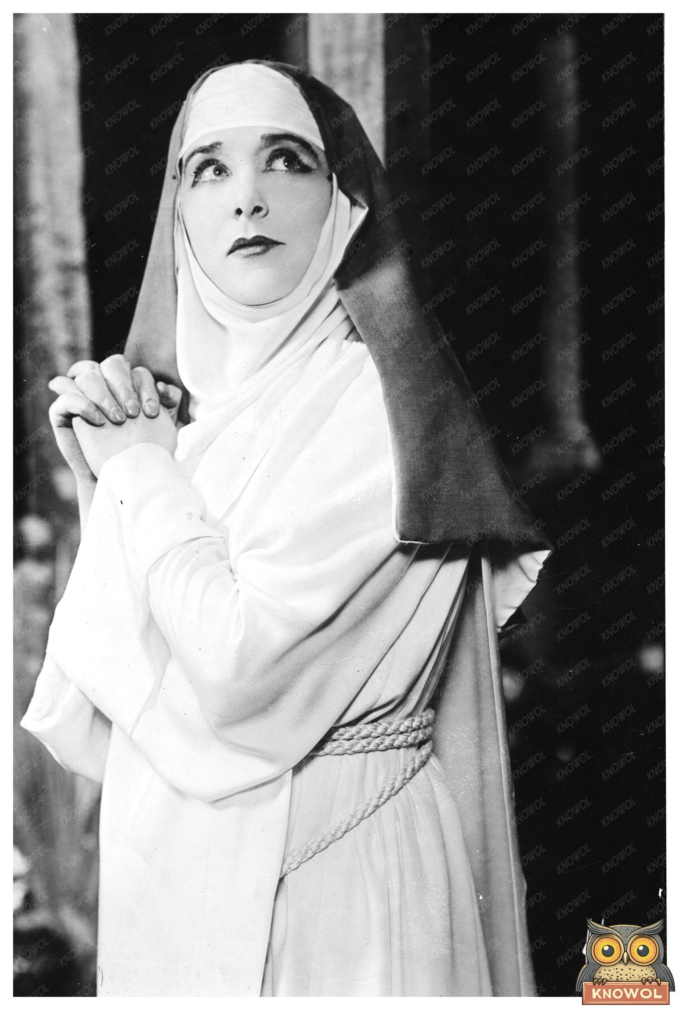 1920s Glass Negative of Suor Angelica Opera Scene