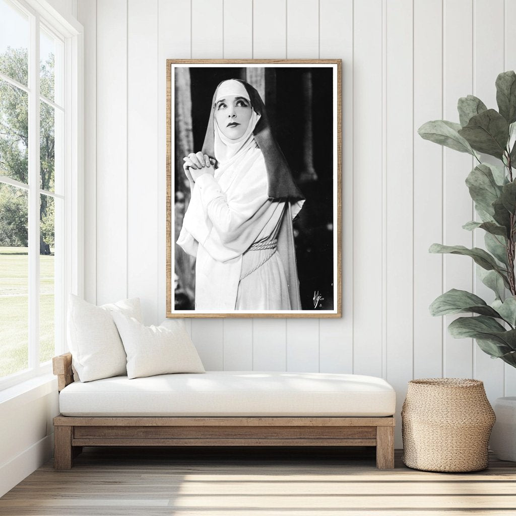 1920s Glass Negative of Suor Angelica Opera Scene