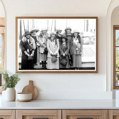 1920s School Girls Joyfully Sailing on a Lake