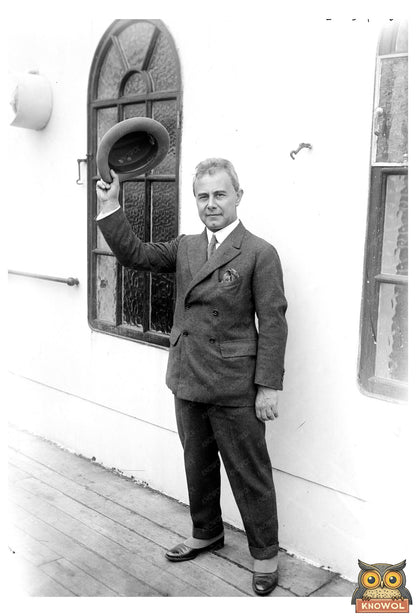 1920s Iconic Glass Negative of a Notable Figure