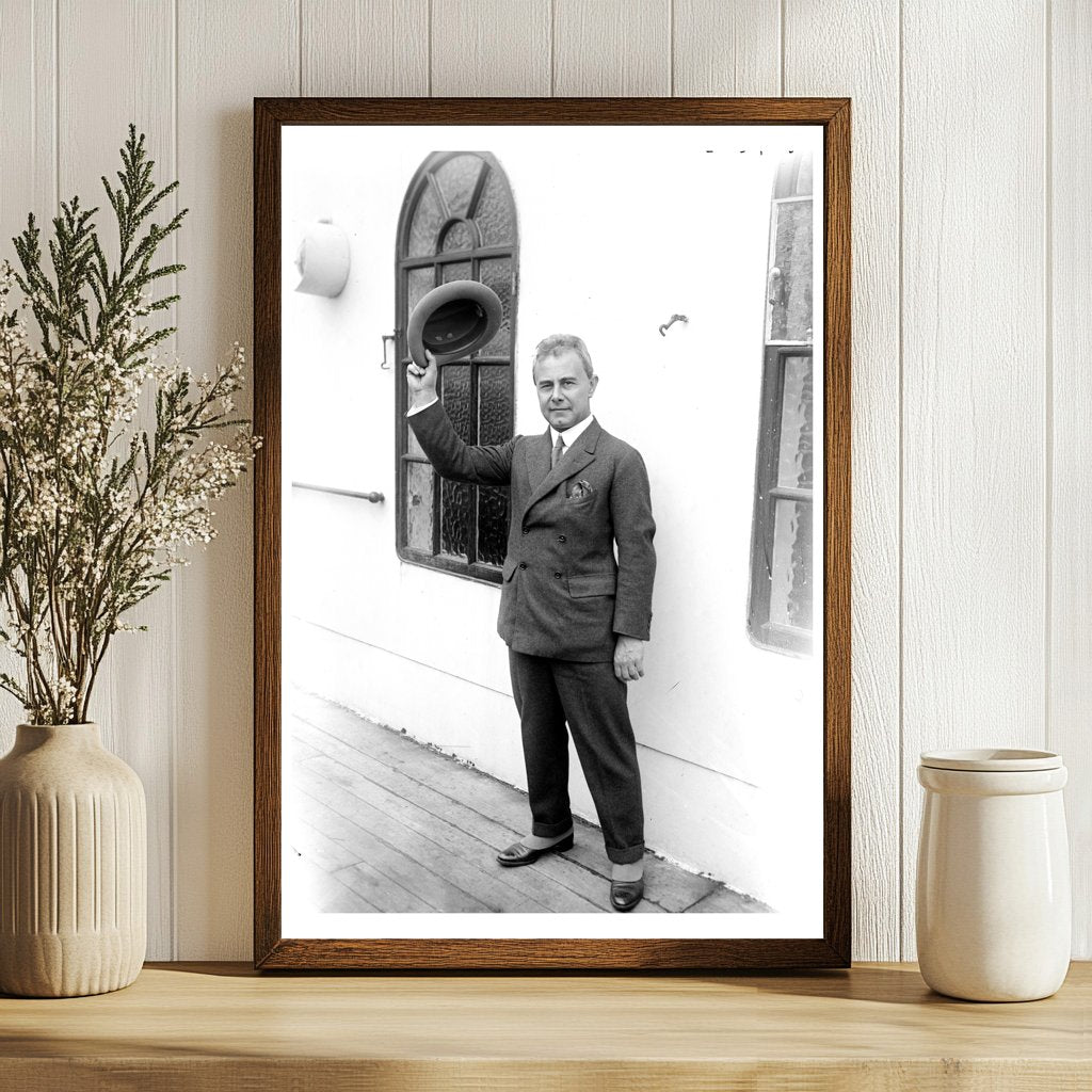 1920s Iconic Glass Negative of a Notable Figure