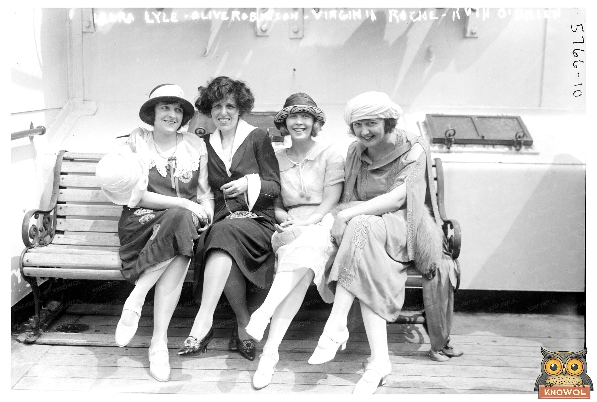 1922 Vintage Snapshot of Four Elegant Actresses