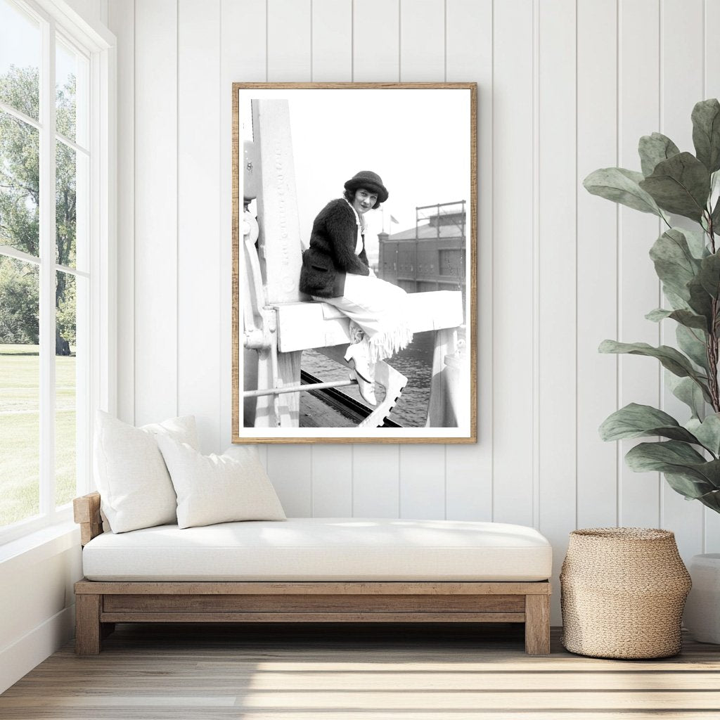 1920s Actress Oretta Lewis in Elegant Glass Negative