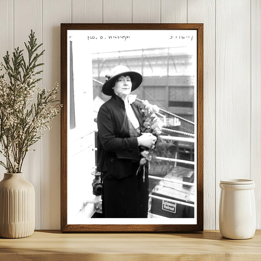 1920s Portrait of Flo B. Wilscam in Glass Negative