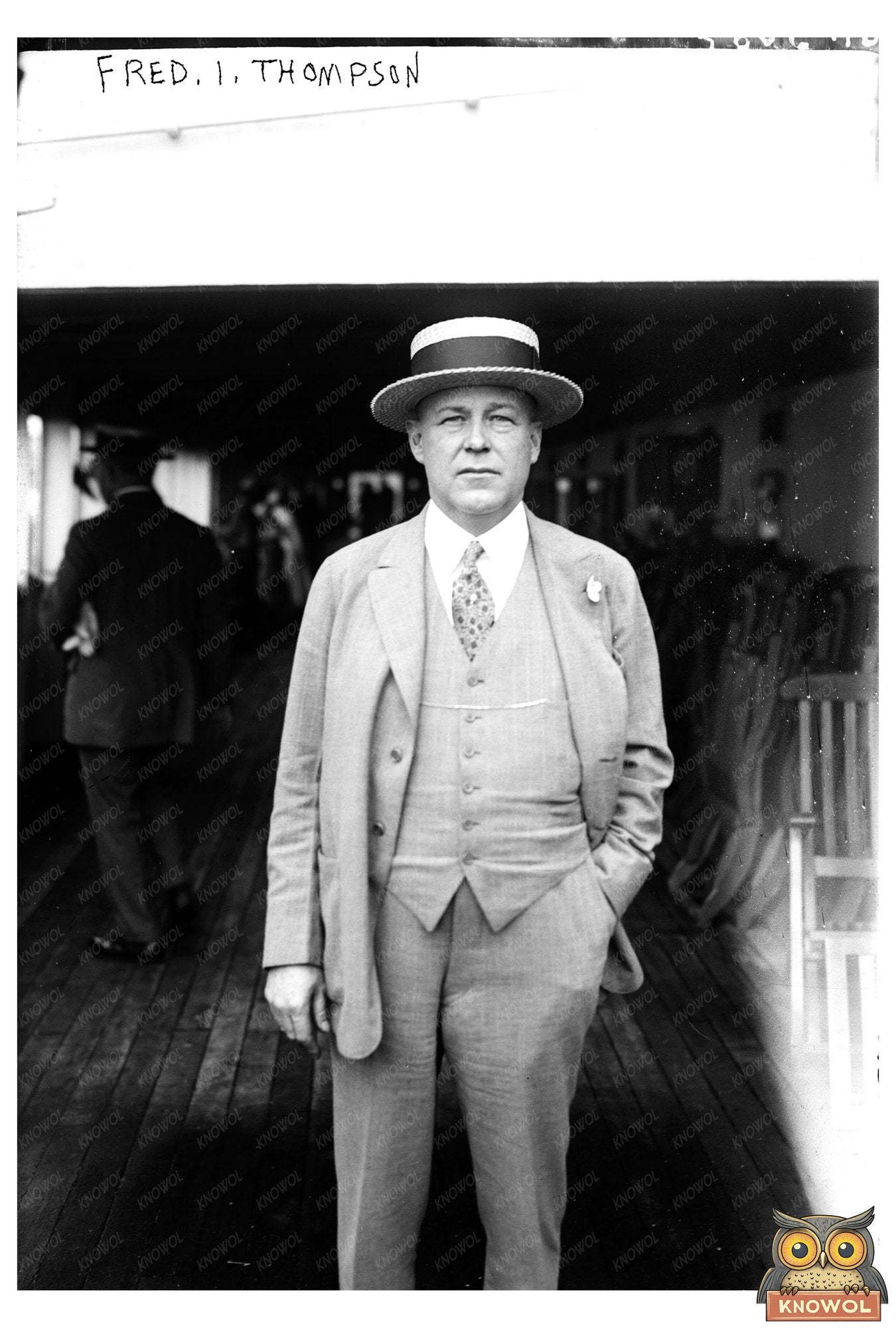 1922 Portrait of Prominent Businessman Fred I. Thompson