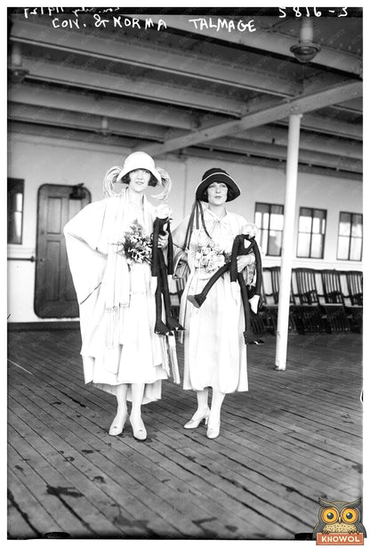 1920s Hollywood Sisters: Connie & Norma Talmage Portrait